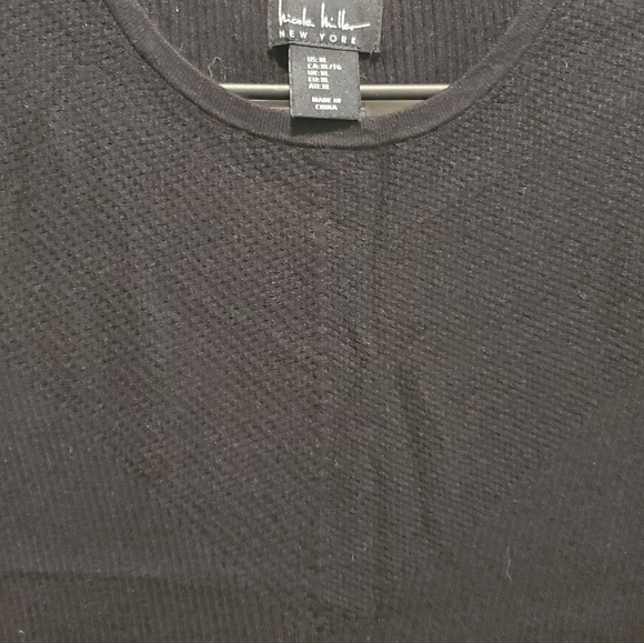 NICOLE MILLER | Black Short Sleeves Bodycon Knitted Dress in Size Medium - Picture 7 of 7